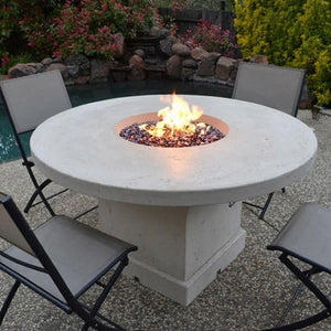 Modern Blaze Mt. Lassen Concrete 25" Chat Height Fire Pit Table by the pool