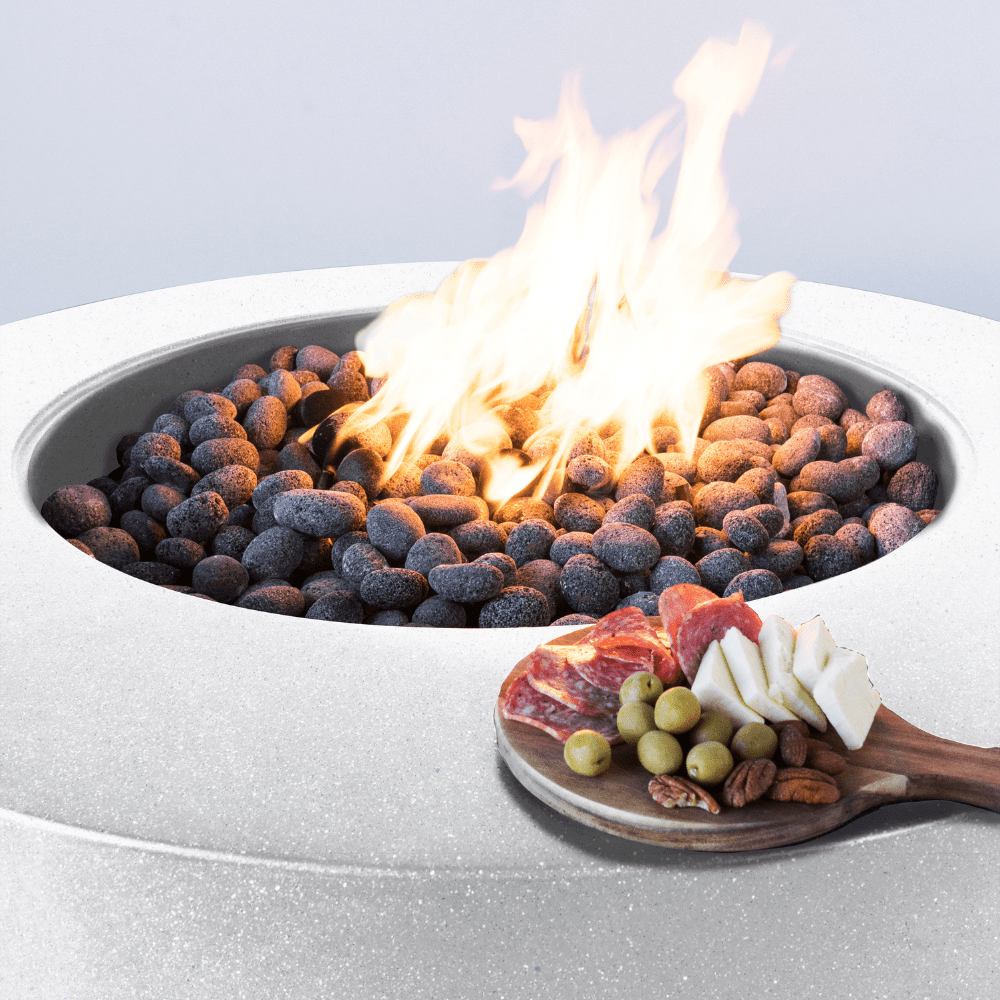 Modern Blaze Oblica Shasta Snow Round Fire Pit