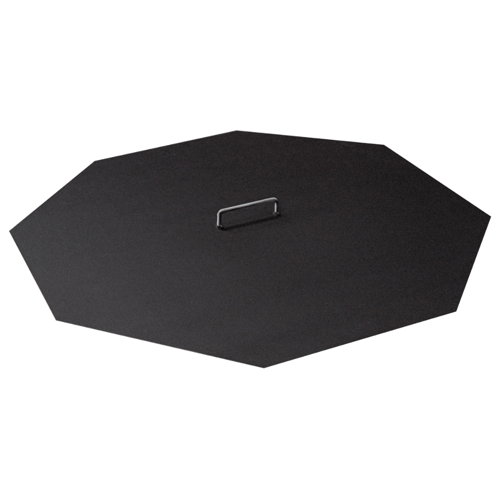 Modern Blaze Octagonal Steel Fire Pit Cover/Snuffer - detail view
