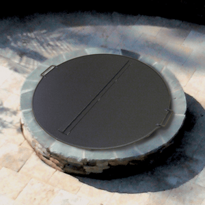 round folding fire pit cover for 42" burn area