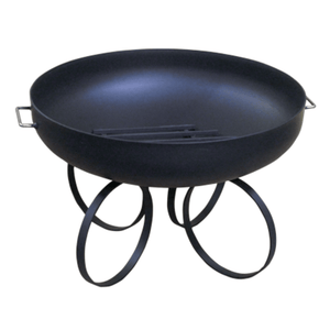Modern Blaze Round Steel Fire Pit with Ring Base Style