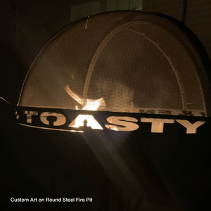 Custom Art on Modern Blaze Round Steel Fire Pit Screen