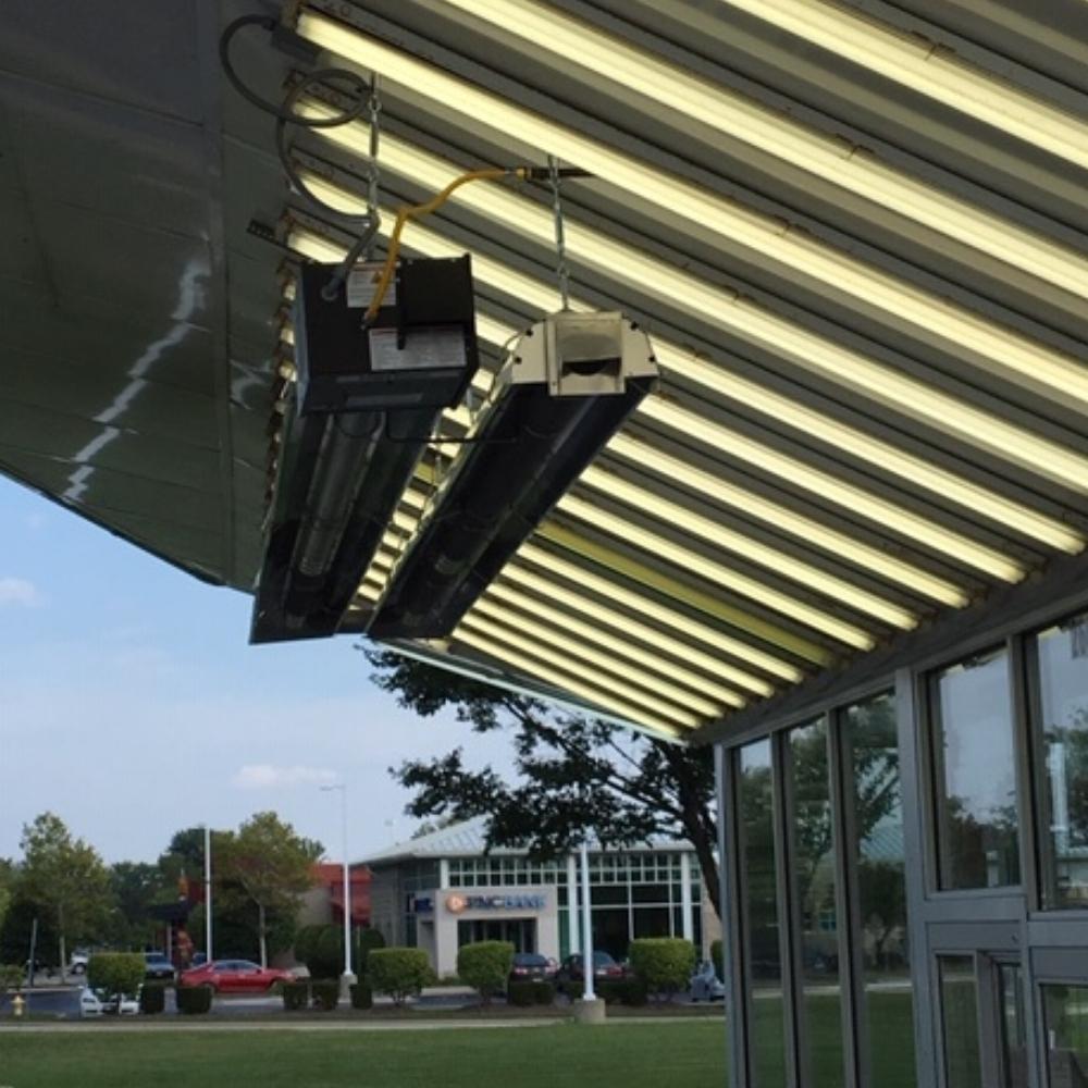 Ndustria NBH Indoor Infrared Straight Gas Heater Under A Roof Cover - lifestyle view
