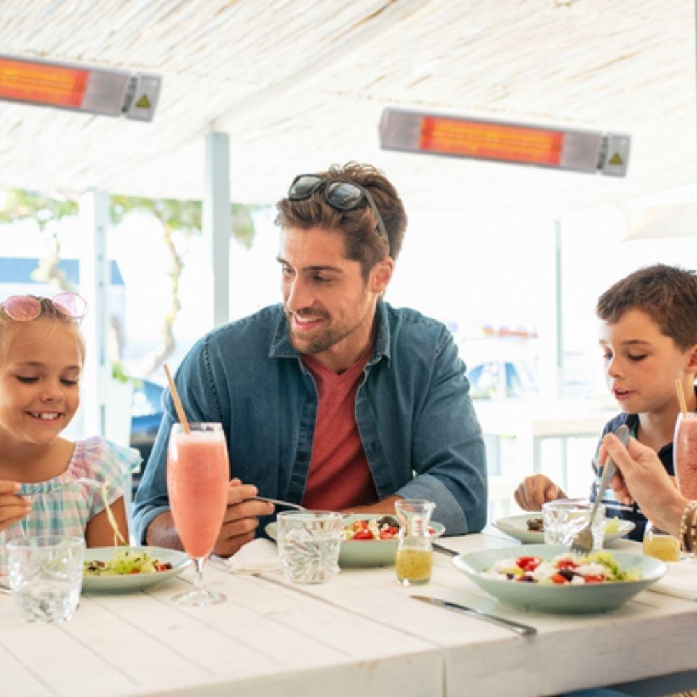 NEL 37" 3000W 240V Indoor/Outdoor Infrared Electric Heater Black