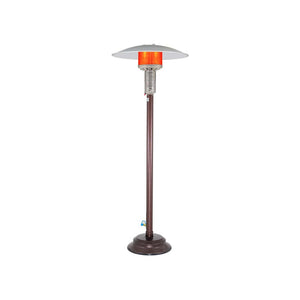 patio comfort portable antique bronze natural gas patio heater turned on NPC05AB