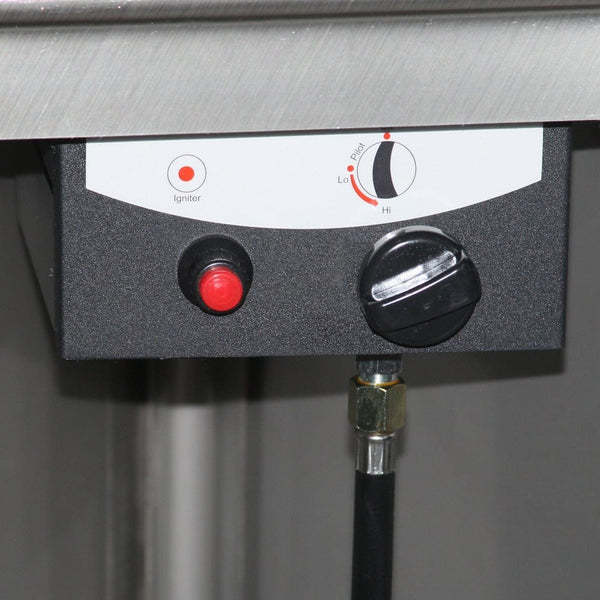 RADtec 93-Inch Stainless Steel Pyramid Propane Patio Heater direct spark ignition - installation view