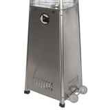 RADtec 93-Inch Stainless Steel Pyramid Propane Patio Heater wheels - close-up view