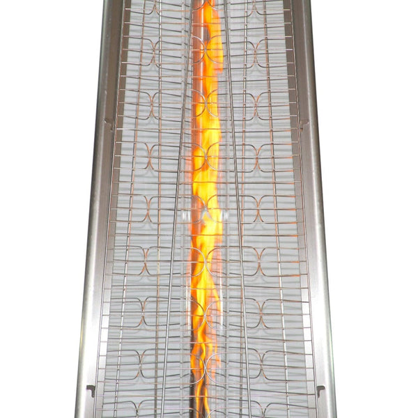 RADtec 93-Inch Stainless Steel Pyramid Propane Patio Heater flames