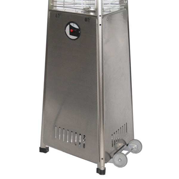 RADtec 93-Inch Stainless Steel Pyramid Propane Patio Heater wheels