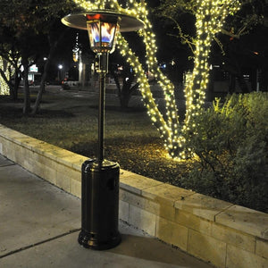 RADtec Allure Series Real Flame Propane Patio Heater - Stainless Steel (During The Evening)