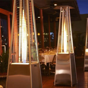 Multiple Units of RADtec Allure Series Tower Flame Propane Patio Heater