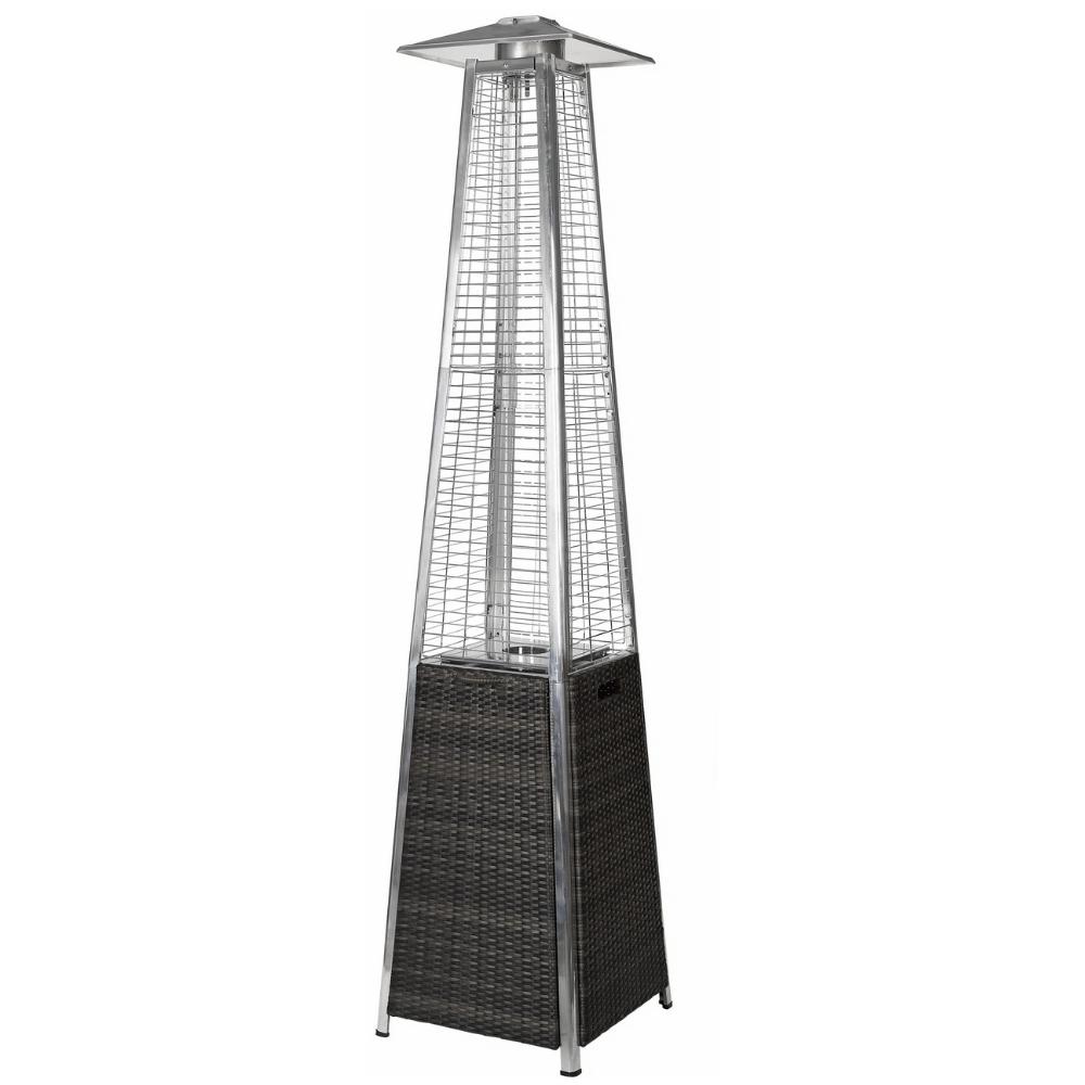 RADtec Tower Flame 89-Inch Tall Black &amp; Gray Wicker Propane Patio Heater