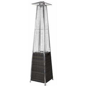 RADtec Tower Flame 89-Inch Tall Black & Gray Wicker Propane Patio Heater