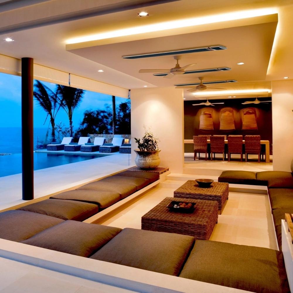 RADtec Design Series 43&quot; 1800W 220V Infrared Electric Heater Installed Indoors