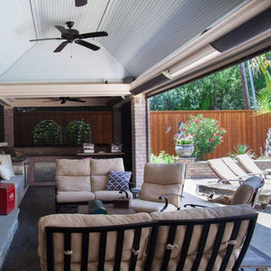RADtec Design Series Infrared Electric Heaters in Covered Patio