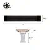 RADtec Design Series 47" 1500W 110V Indoor/Outdoor Infrared Electric Heater and Its Mounting Bracket