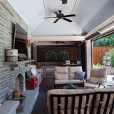 RADtec Design Series 62" 2400W 220V Infrared Electric Heater in patio area
