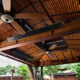 RADtec Design Series 82" 3200W 220V Infrared Electric Heater Installed on a Beam - angle view