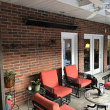 RADtec Design Series 82" 3200W 220V Infrared Electric Heater Installed In a Covered Patio