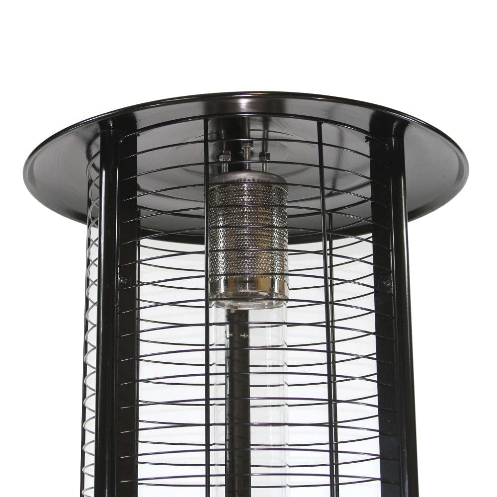 RADtec Ellipse Flame 78-Inch Black Propane Patio Heater with Clear Glass