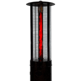 RADtec Ellipse Flame 78-inch Black Propane Patio Heater Base with ruby glass - side view