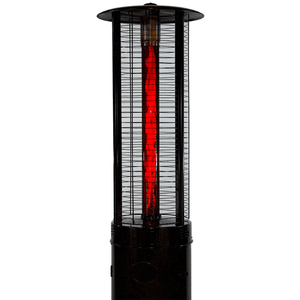RADtec Ellipse Flame 78-inch Black Propane Patio Heater Base with ruby glass