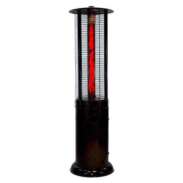 RADtec Ellipse Flame 78-inch Black Propane Patio Heater with ruby glass