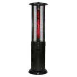 RADtec Ellipse Flame 78-inch Black Propane Patio Heater with ruby glass - room setting