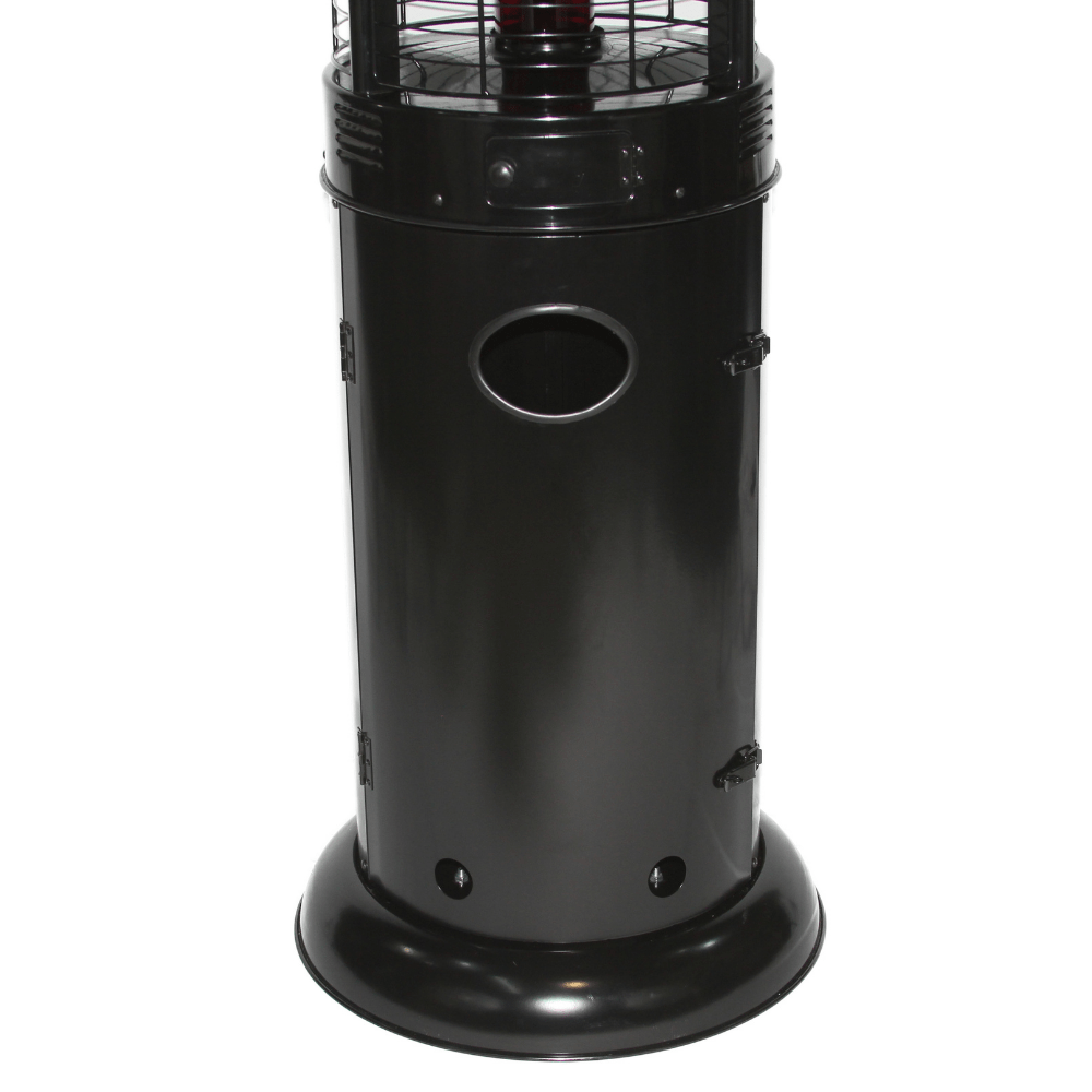 RADtec Ellipse Flame Black LP Heater w/ Ruby Glass - Patio Fever