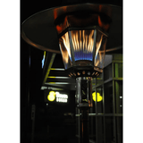 RADtec Real Flame Natural Gas Patio Heater Lighted Up Outdoors