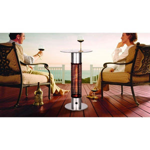 RADtec Small Bistro Table Heater with Man and Woman Drinking Wine