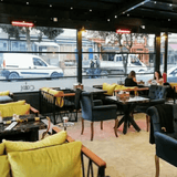 radtec torrid heaters ceiling mounted in cafe - installation view