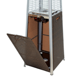 RadTec Tower Flame Dark Brown Wicker Patio Heater Ignition System