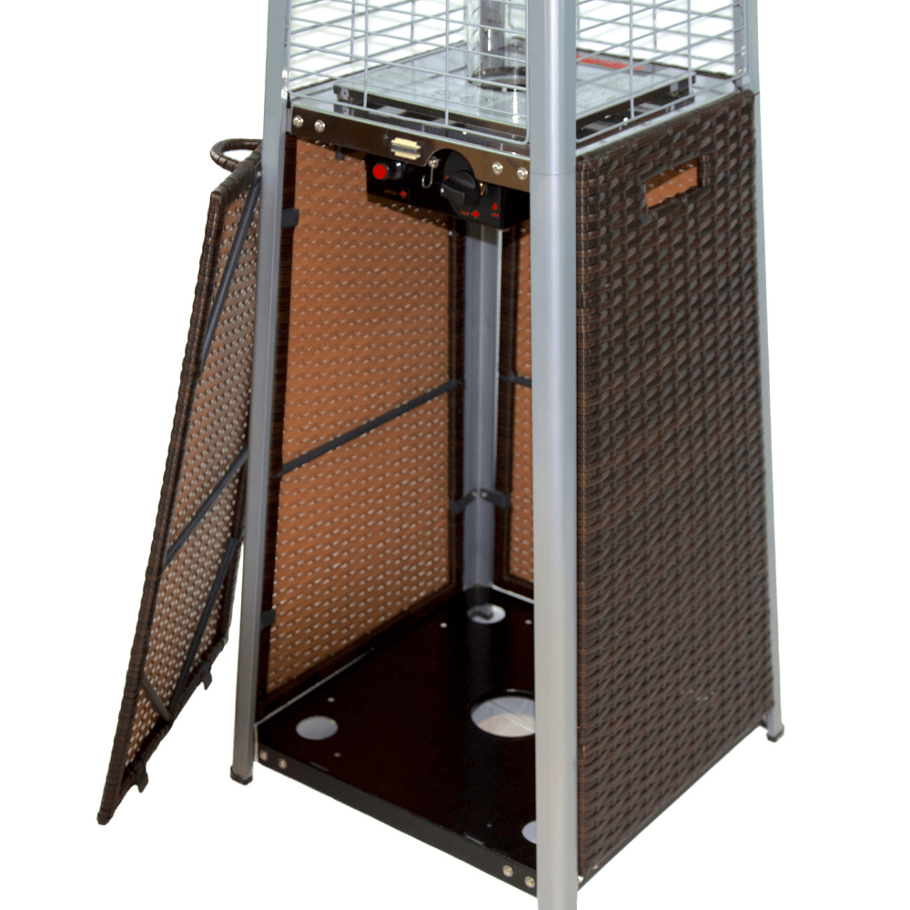 RadTec Tower Flame Dark Brown Wicker Patio Heater Ignition System - feature detail