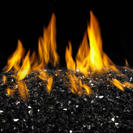 Reflective Fire Glass Options - side view