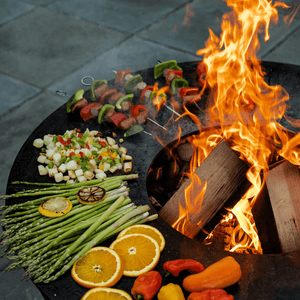 grilling food on seasons fire pits fire pit grill