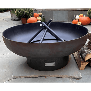 Seasons Fire Pits Elliptical Round Steel Fire Pit with Conical Grate