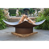 Seasons Fire Pits Quadrilateral Square Steel Fire Pit by a Fountain - installation view