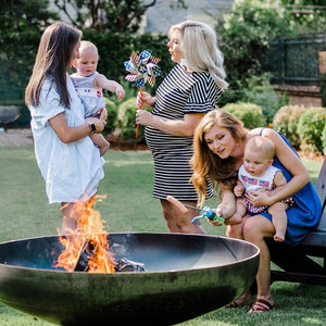 Seasons Fire Pits Vulcan Round Steel Fire Pit with Mothers and Babies
