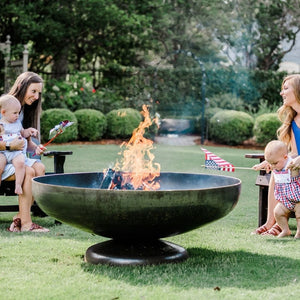 Celebrating 4th of july with the Seasons Fire Pits Vulcan Round Steel Fire Pit