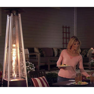 Sunheat Golden Hammered Square Patio Heater in Patio Setting