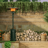 SUNHEAT Round Black Portable Propane Patio Heater in backyard