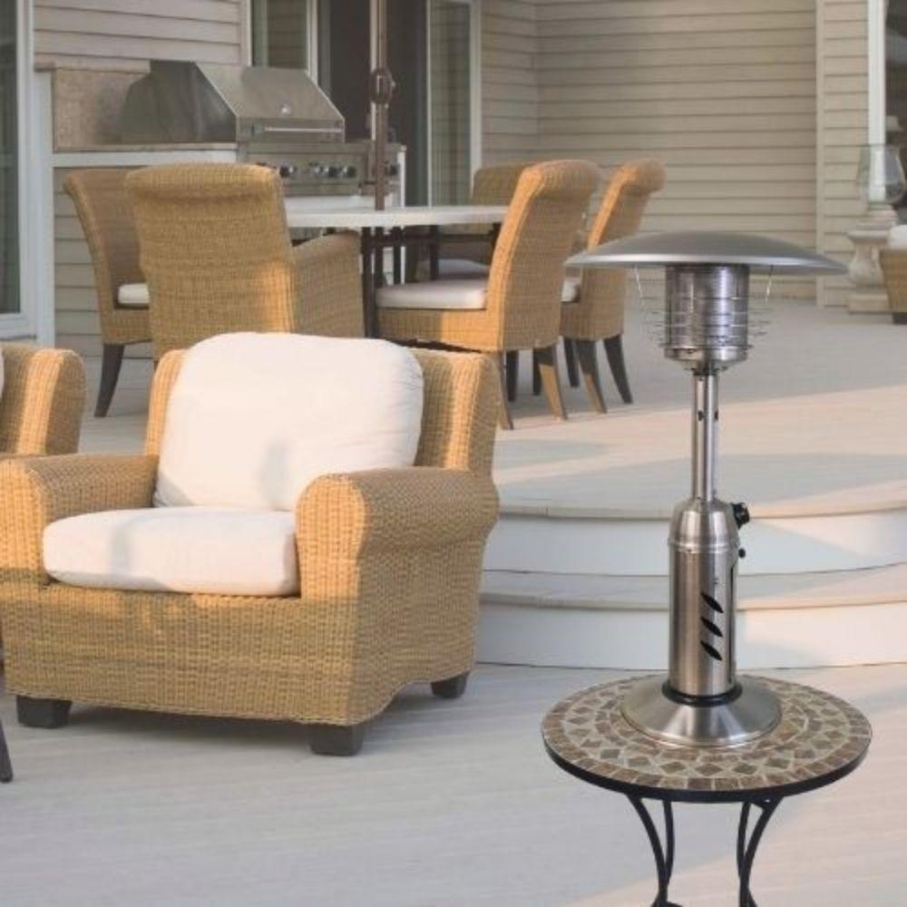 SUNHEAT Decorative Stainless Steel Round Tabletop Propane Patio Heater