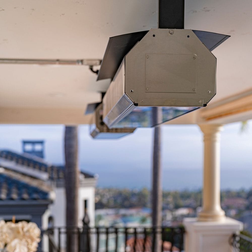 SunStar Glass Ceiling Mounted Infrared Gas Heaters with heat shield