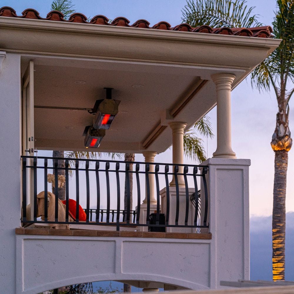 SunStar Glass Ceiling Mounted Infrared Gas Heaters in terrace