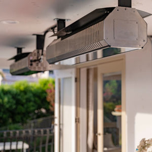 SunStar Glass Ceiling Mounted Infrared Gas Heaters in patio