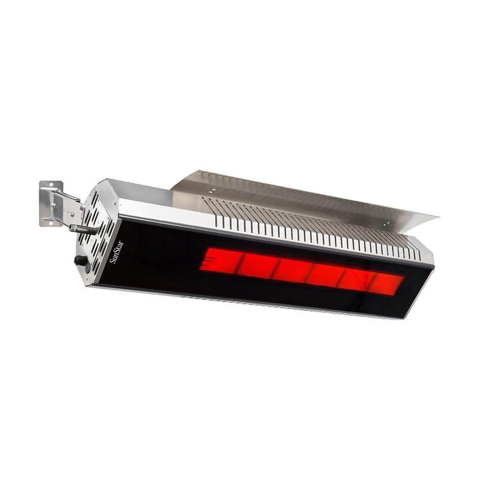 SunStar Glass Marine Grade 2-Stage Infrared Gas Heater with heat shield