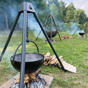 Cowboy Cauldron Ranch Boss - Giant Hanging Steel Fire Pit, Grill, and Cook  Pot