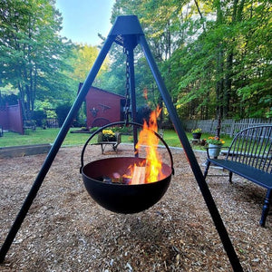 cowboy cauldron fire pit grill at an outdoor space