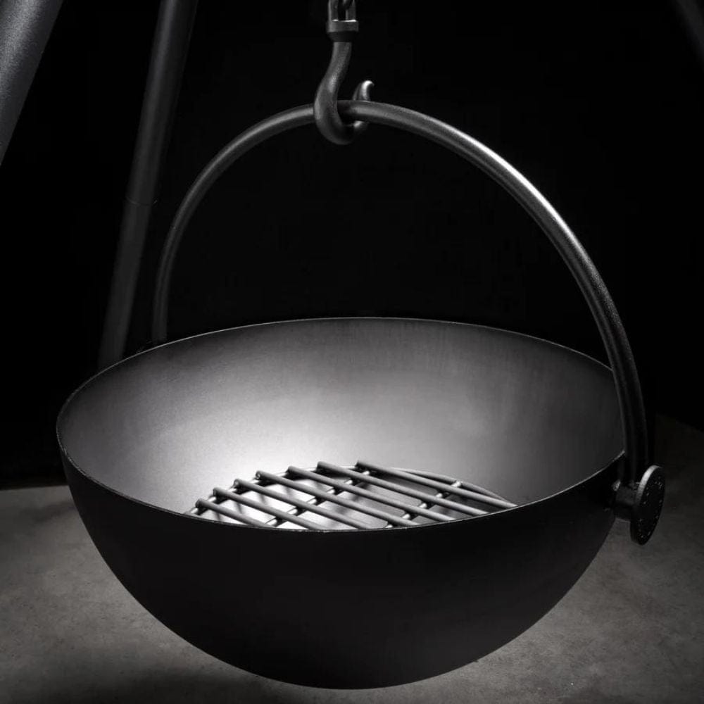 cowboy cauldron the dude fire pit grill with charcoal grate